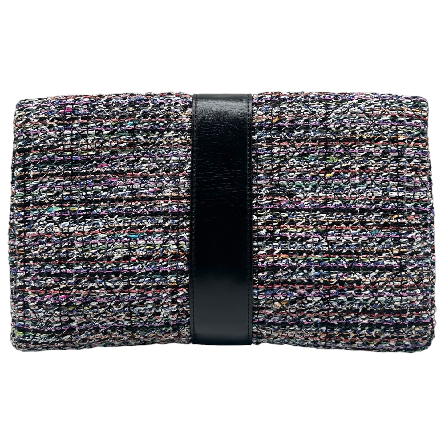 Chanel Multicolor Tweed Quilted Envelope Clutch Bag 2017-18