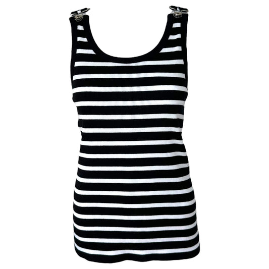 Jean Paul Gaultier Black & White Striped 'Overall' Tank