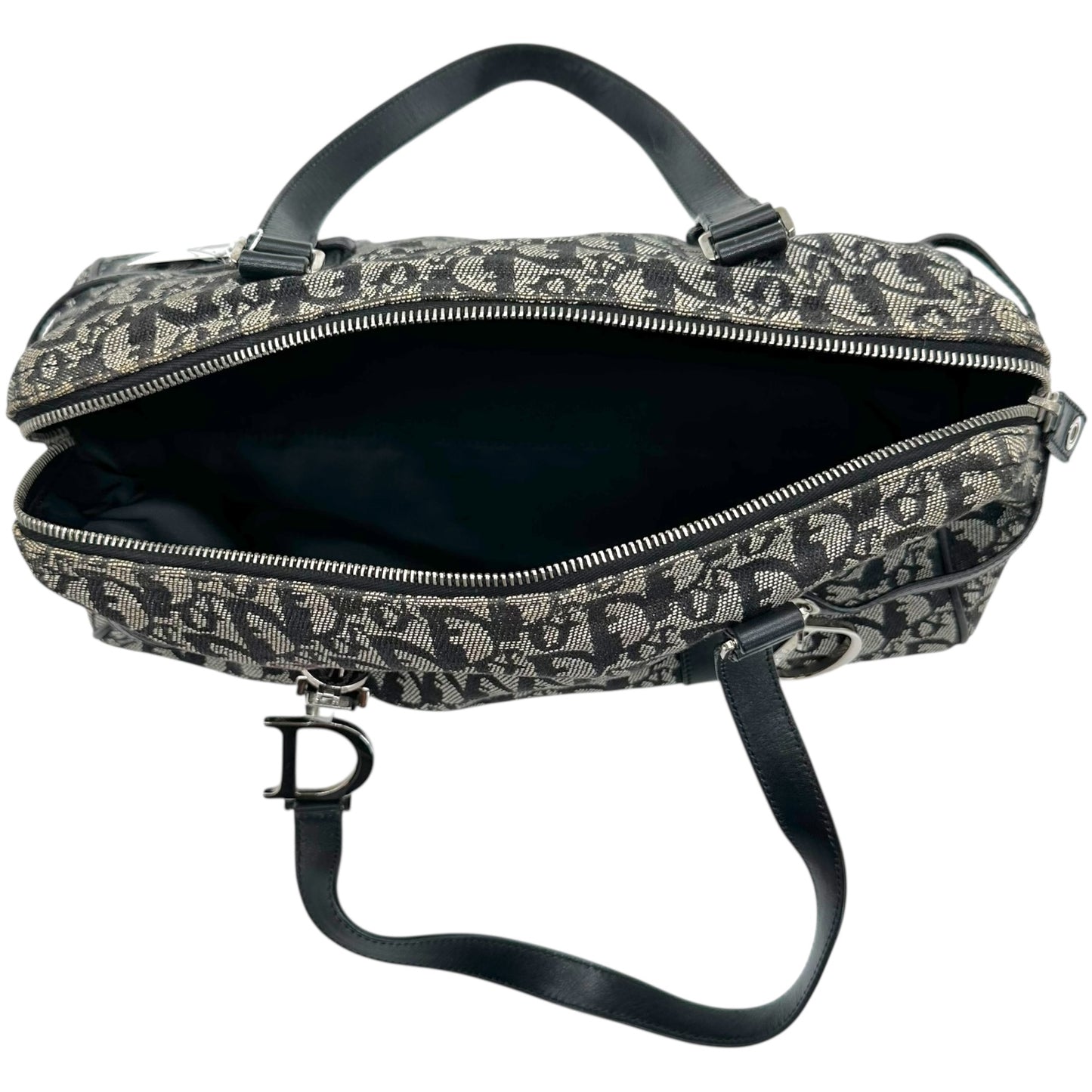 Christian Dior Metal Black Trotter Monogram Logo Charm Shoulder Bag - Outfit Repeater