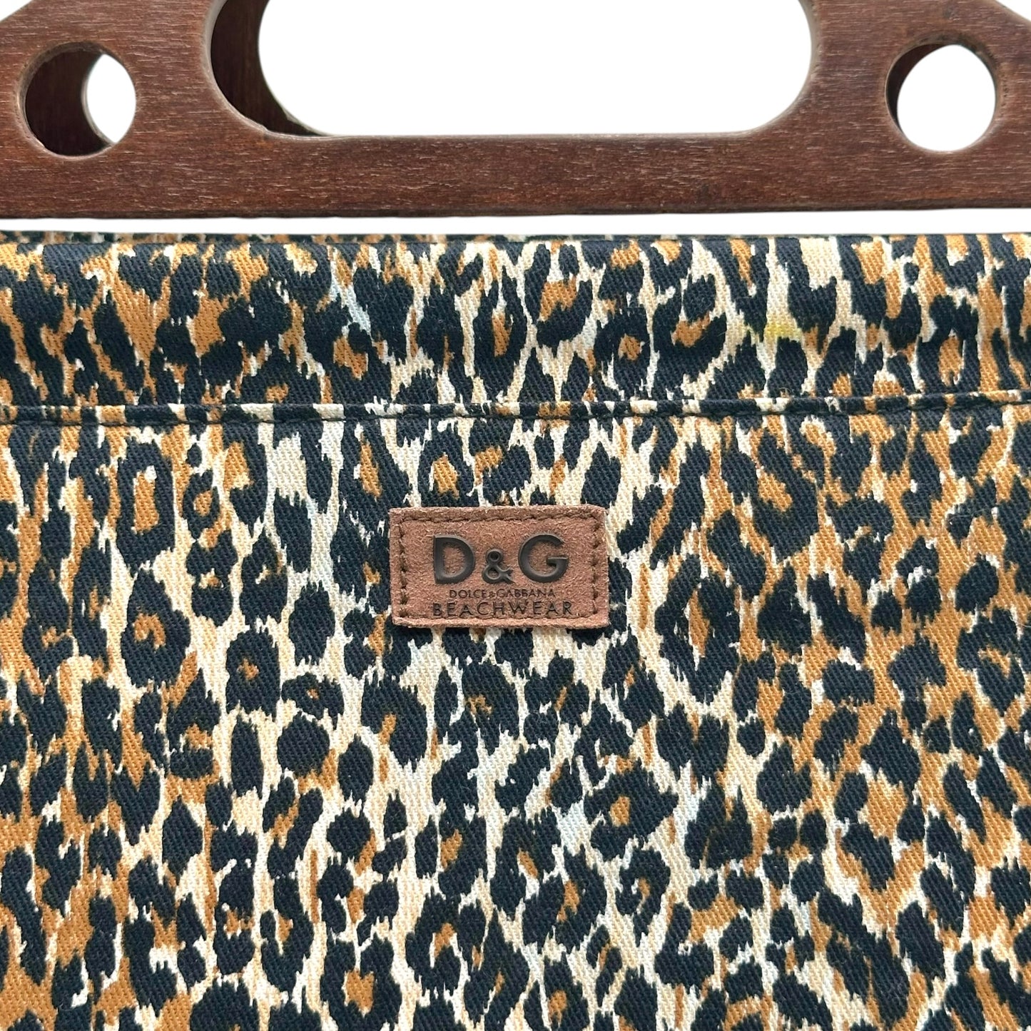 Dolce & Gabbana Leopard Print Tote Bag with Wooden Handles