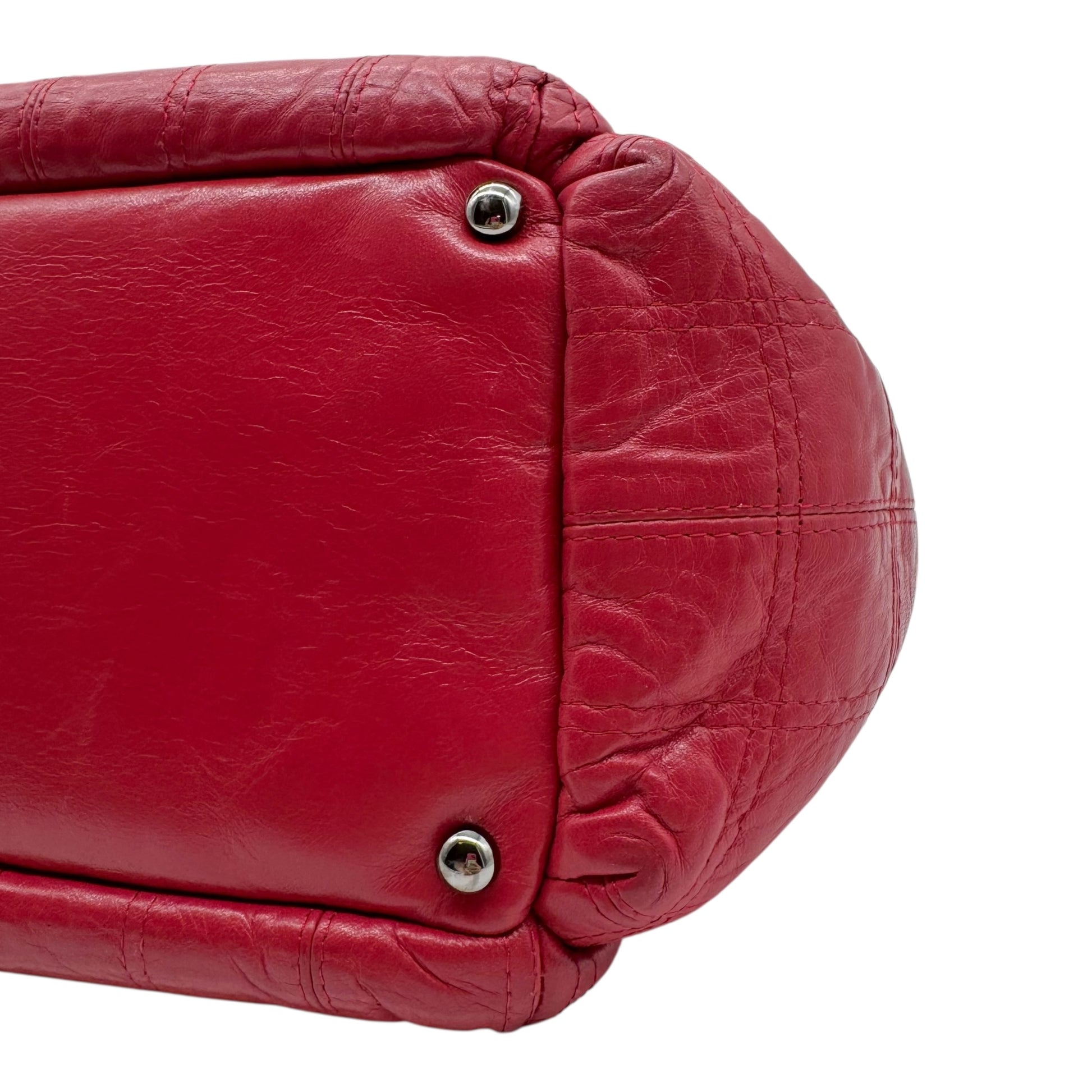 Chanel Red Leather LAX Chocolate Bar Quilted Shoulder Bag 2006-08 - Outfit Repeater
