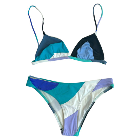 Emilio Pucci Blue Patterned Bikini Set