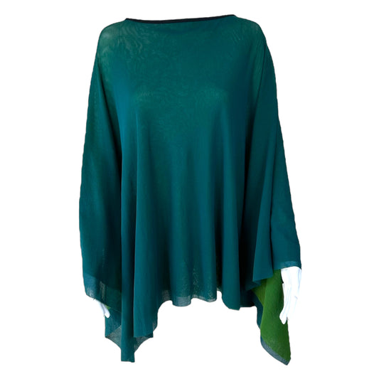 Jean Paul Gaultier Teal & Green Mesh Poncho Top