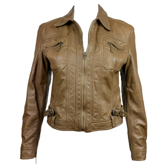 Just Cavalli by Roberto Cavalli Brown Leather Jacket