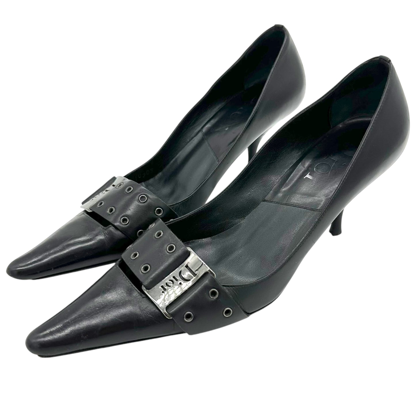 Christian Dior Street Chic Black Leather Pointed Toe Heels - Outfit Repeater