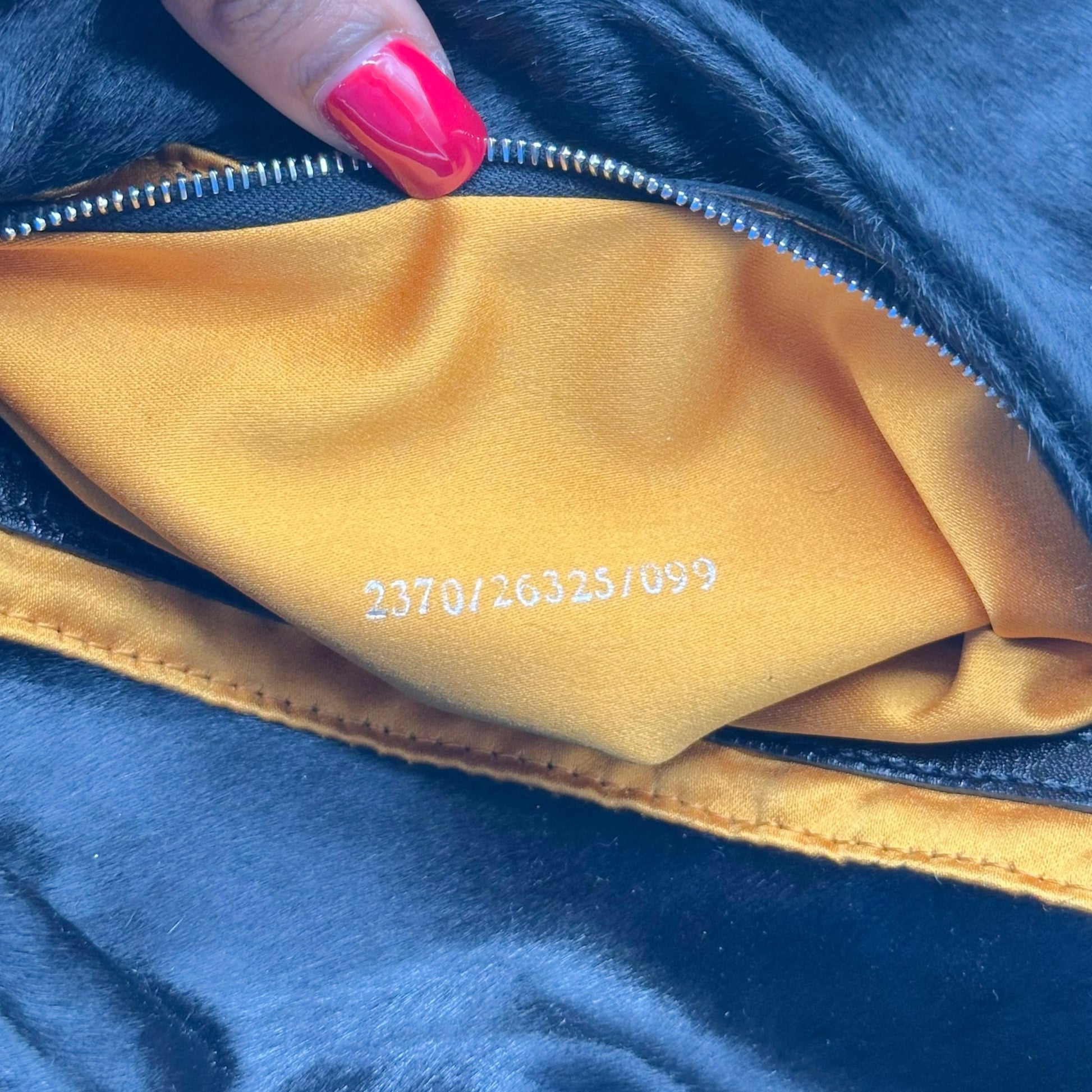 Fendi Black Ponyhair Mama Baguette Shoulder Bag