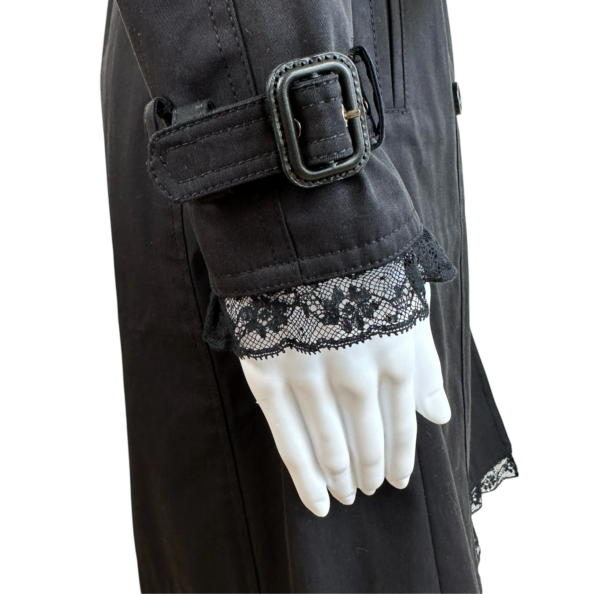 Dolce & Gabbana Black Lace Trim Trench Coat - Outfit Repeater