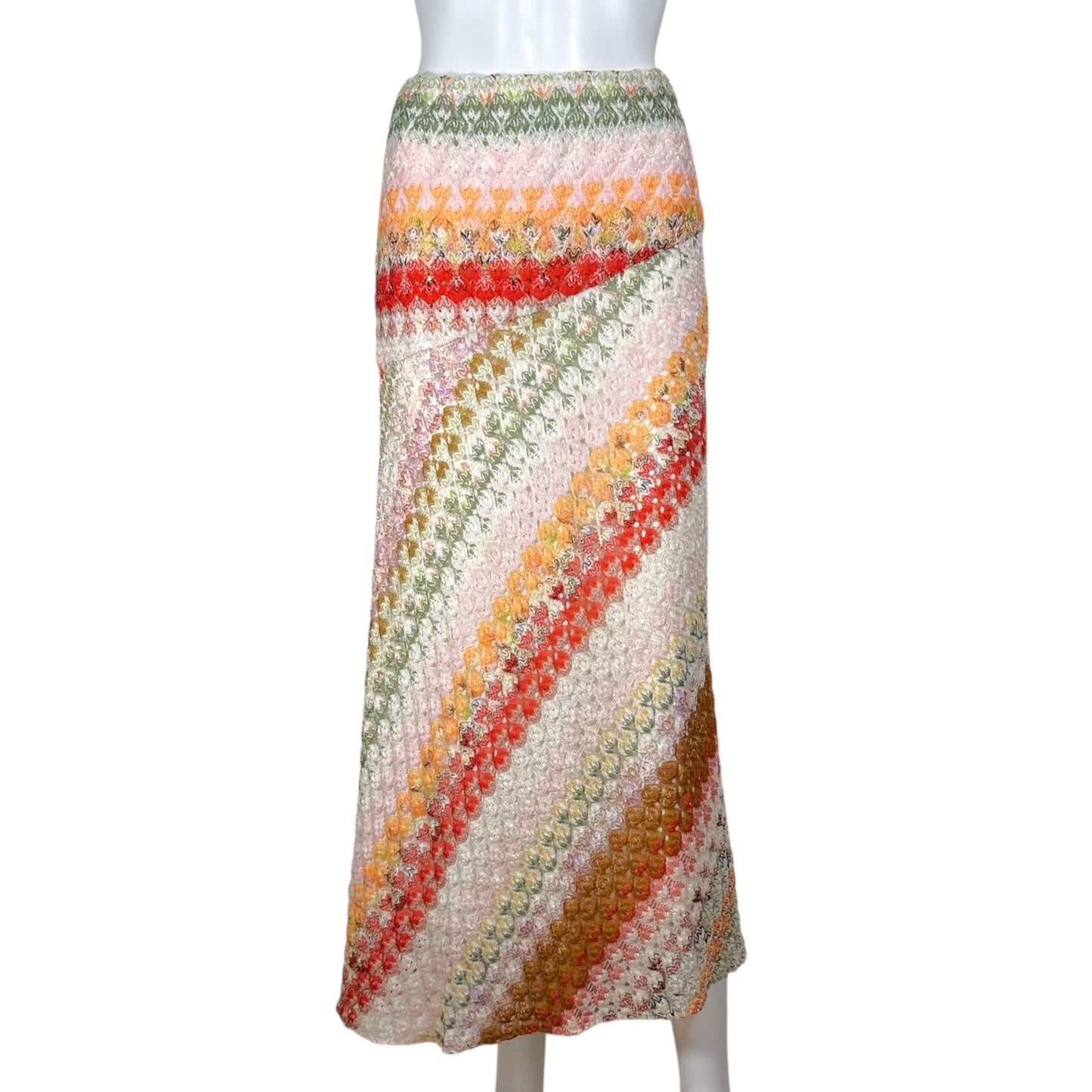 Missoni 2021 Multicolor Striped Knit Midi Skirt
