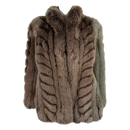 Vintage Saga Brown & Green Fox Fur Coat