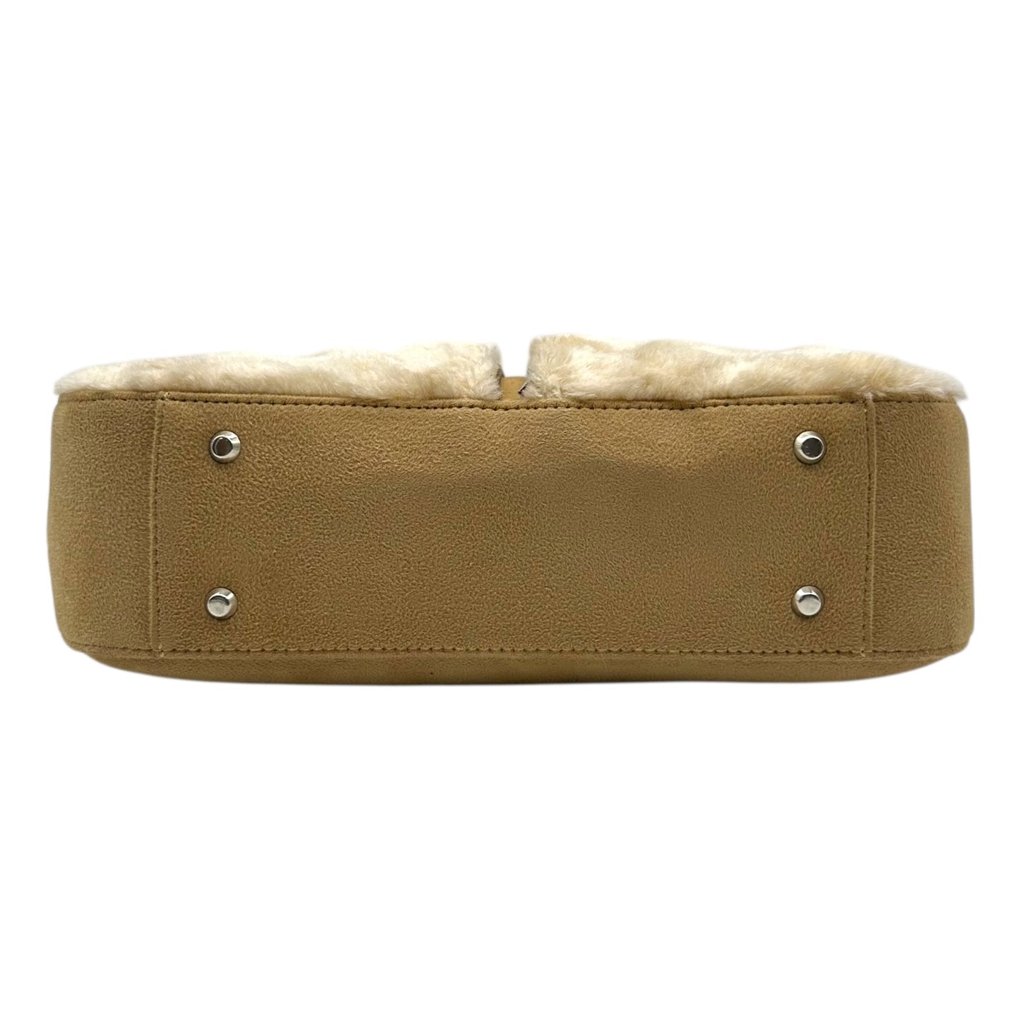 Courreges Tan Faux Suede & Fur Shoulder Bag