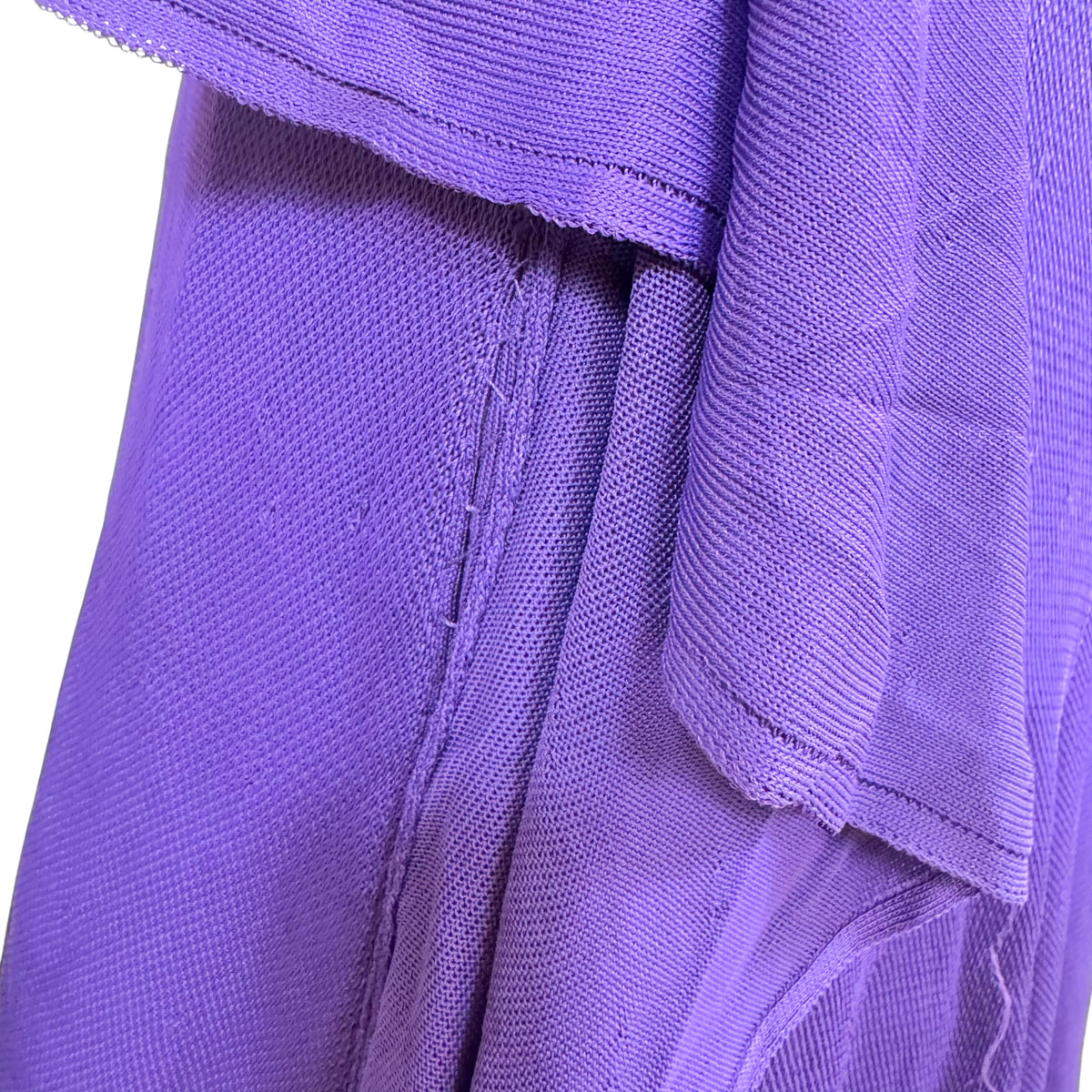 Chanel Spring 2009 Deep Purple Tie-Back Ruffle Knit Midi Dress