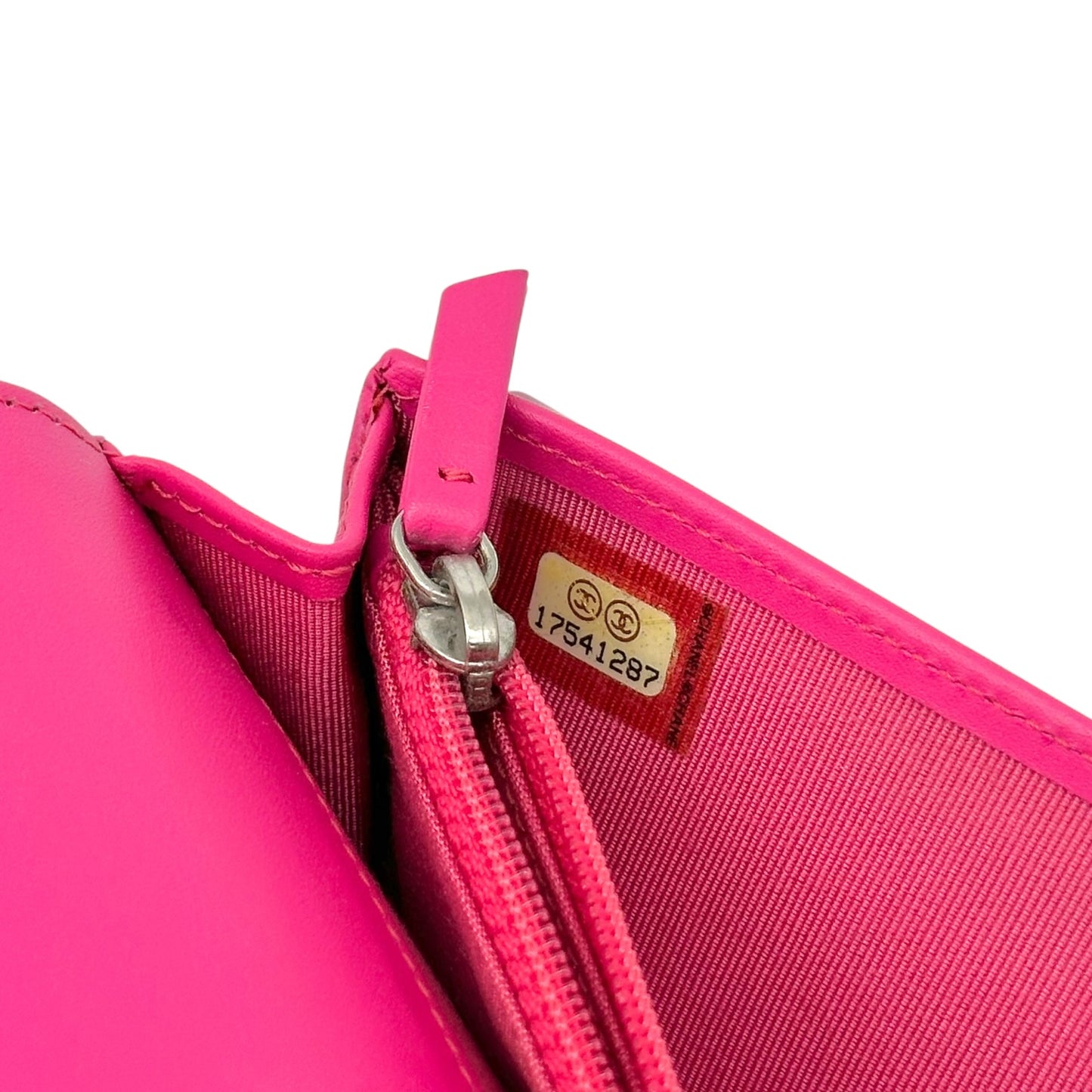 Chanel Large Long Wallet Hot Pink Caviar Leather