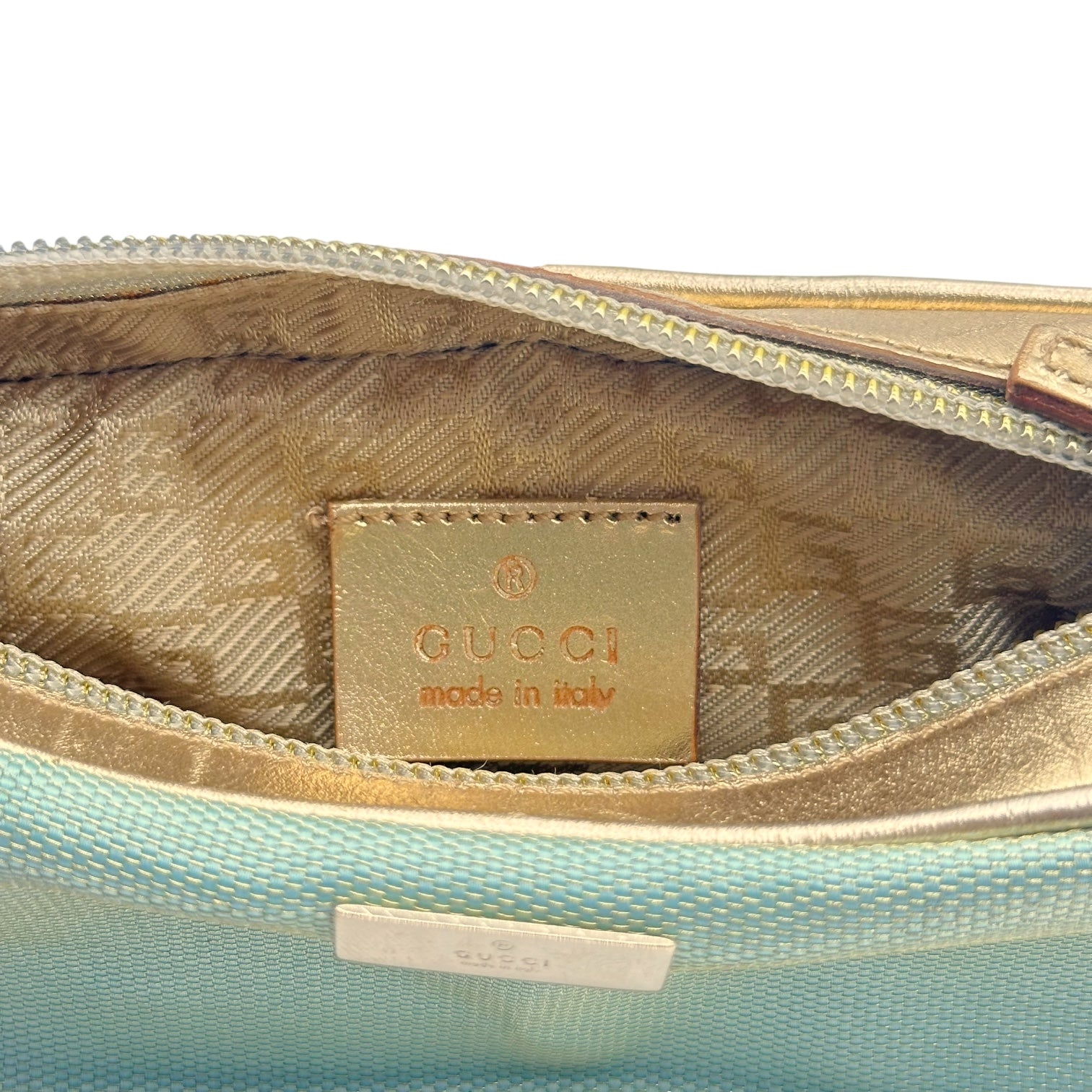 Gucci by Tom Ford Blue Metallic Mini Pochette Bag - Outfit Repeater