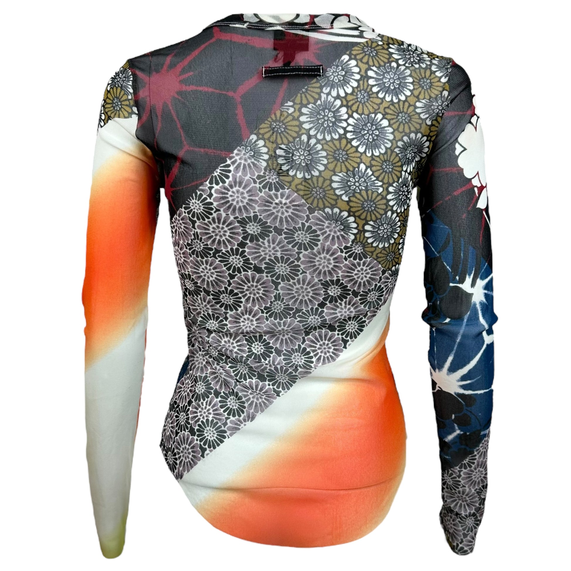 Jean Paul Gaultier Multicolor Floral Mesh Longsleeve Top - Outfit Repeater