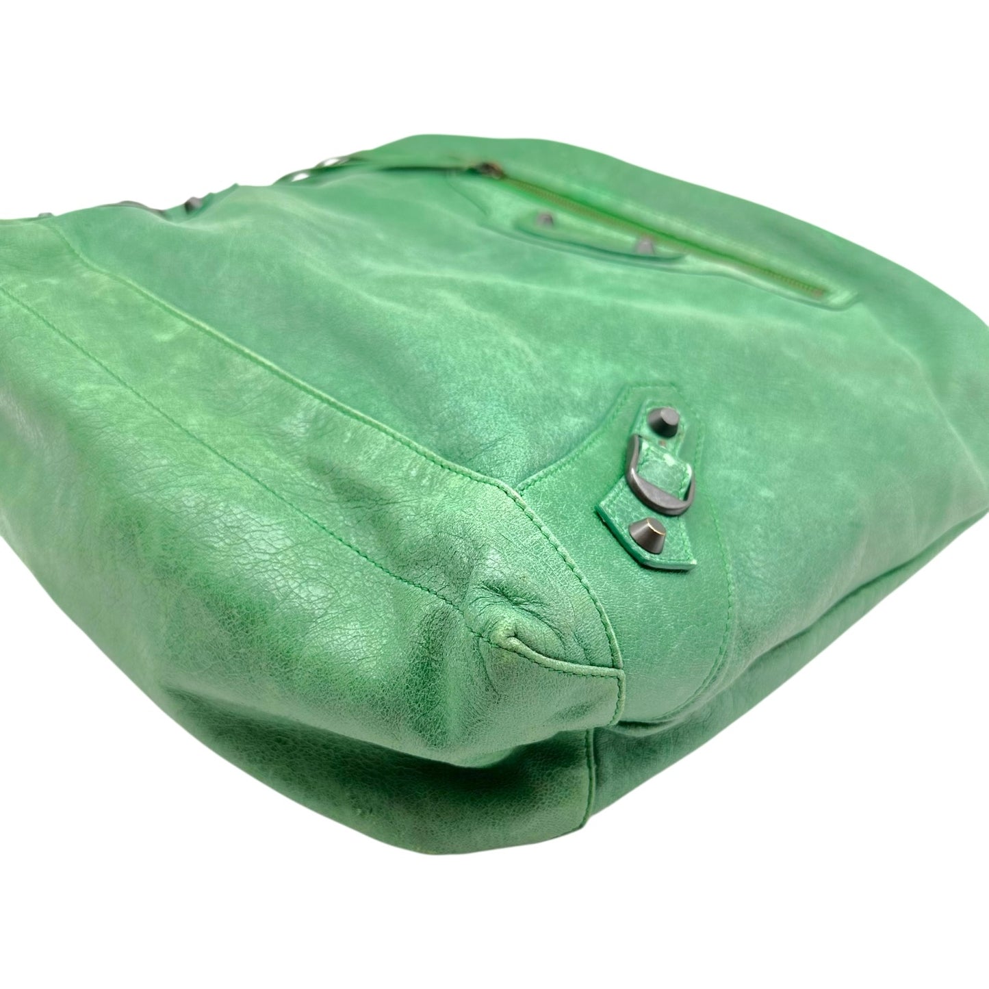 Balenciaga Green Leather The Day City Hobo Bag