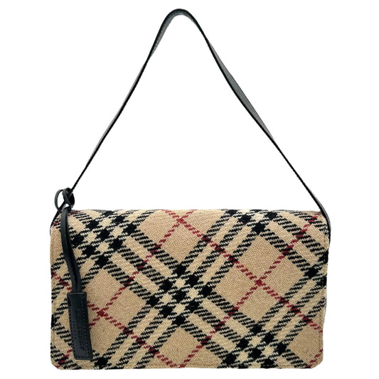 Burberry London Tan Nova Check Plaid Wool Shoulder Bag - Outfit Repeater