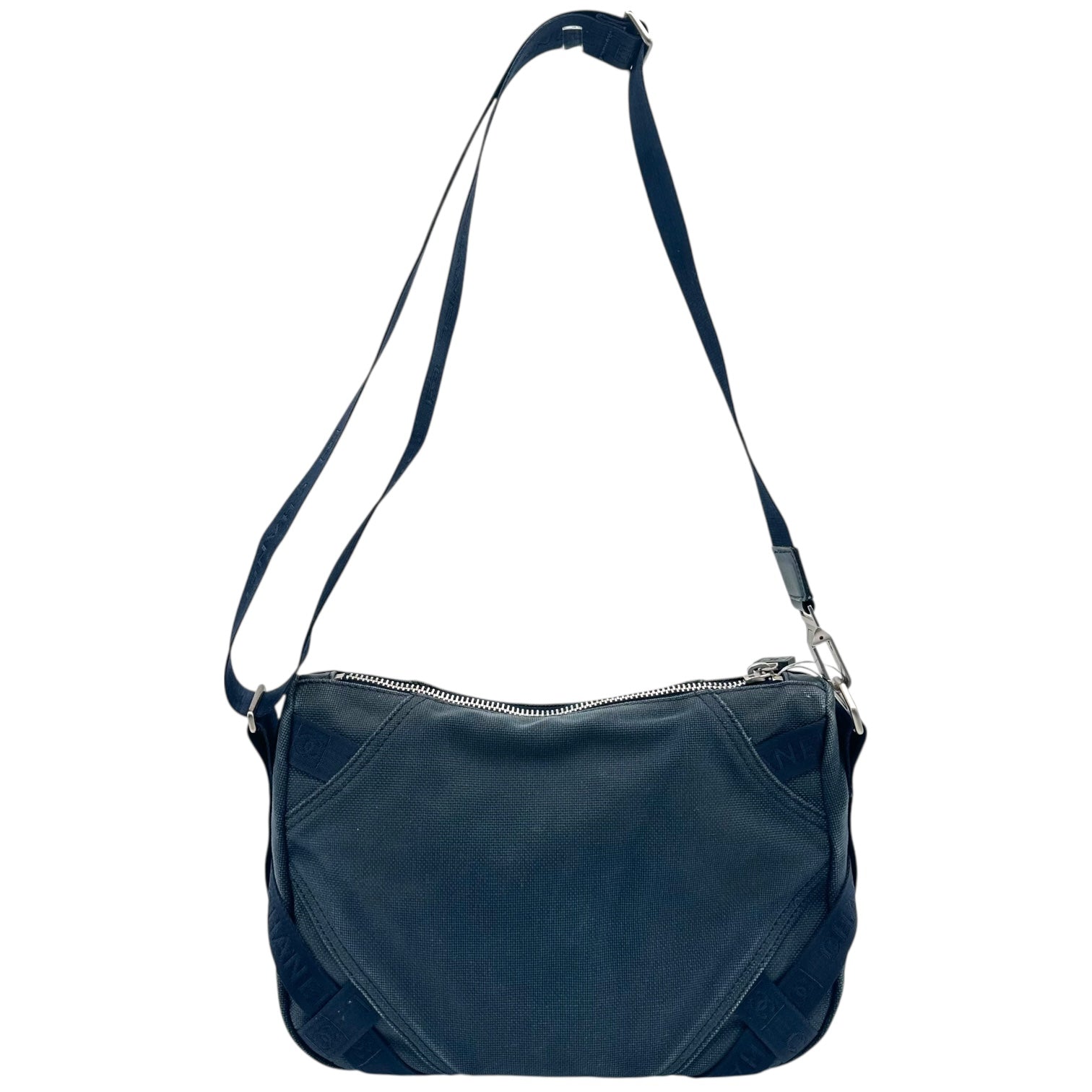 Chanel Sport Navy Blue Canvas Messenger Bag - Outfit Repeater