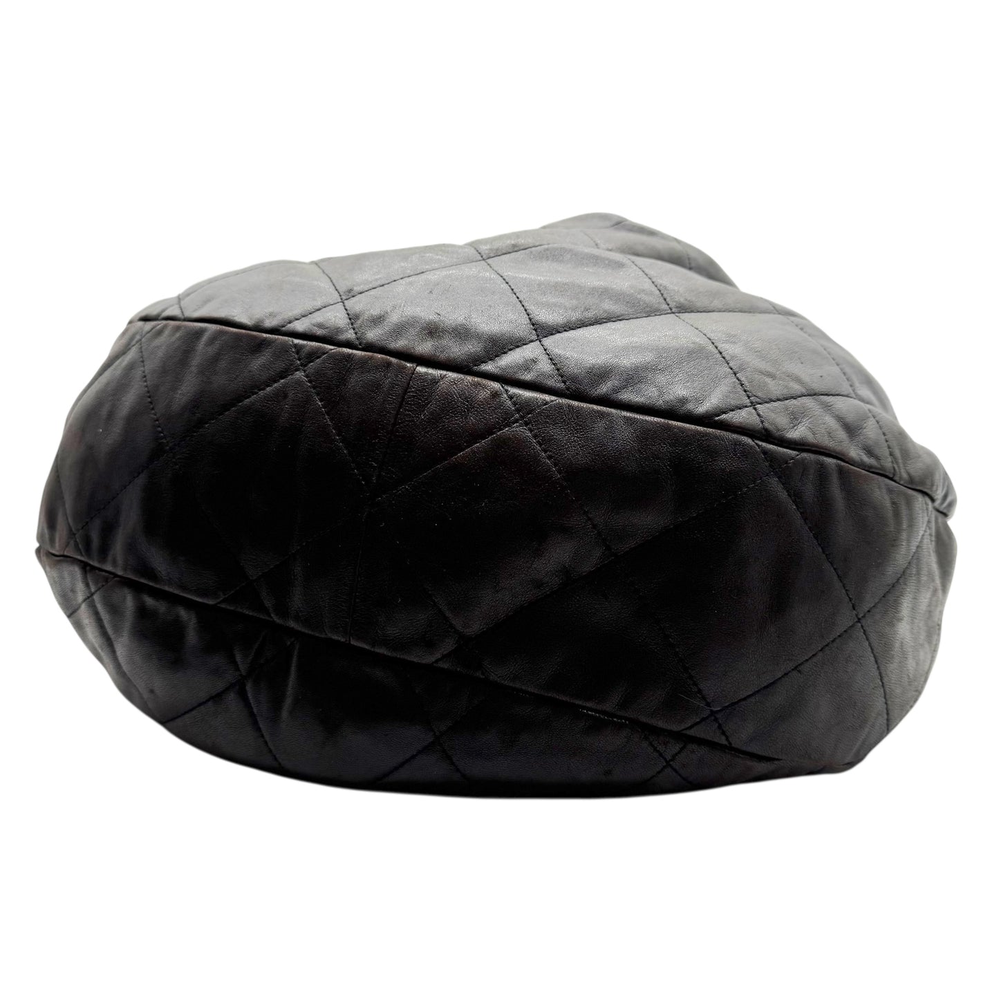 Chanel Black Matelasse Quilted Lambskin Oversized Ring Handle Hobo 1994-96] - Outfit Repeater