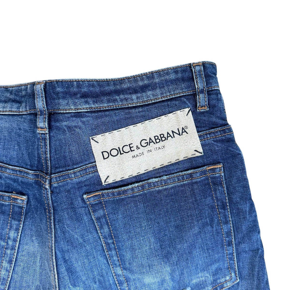 Dolce & Gabbana Dark Wash Distressed Capri Jeans