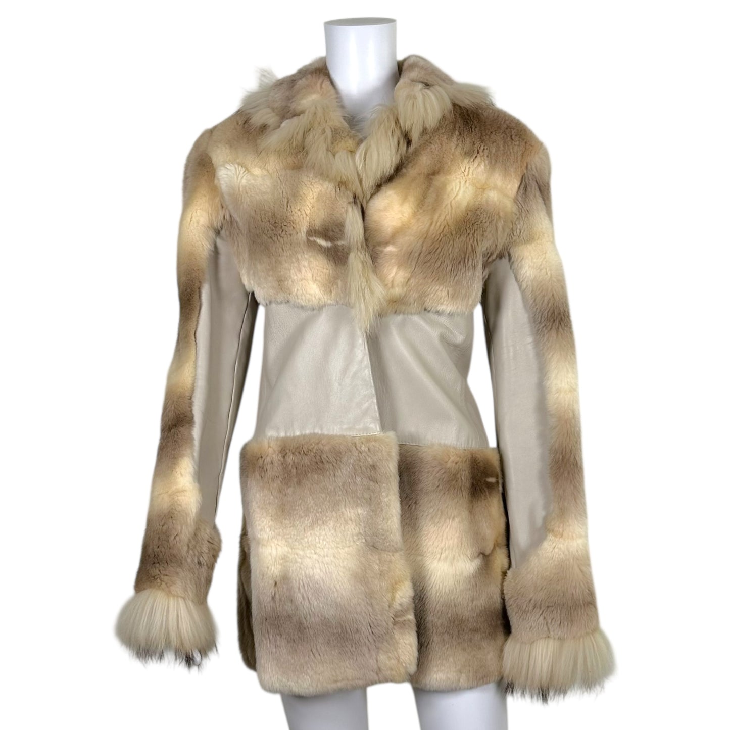 Versace Jeans Couture Rabbit Fur & Leather Jacket
