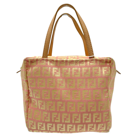 Fendi Pink & Yellow Zucchino Monogram Pochette Bag