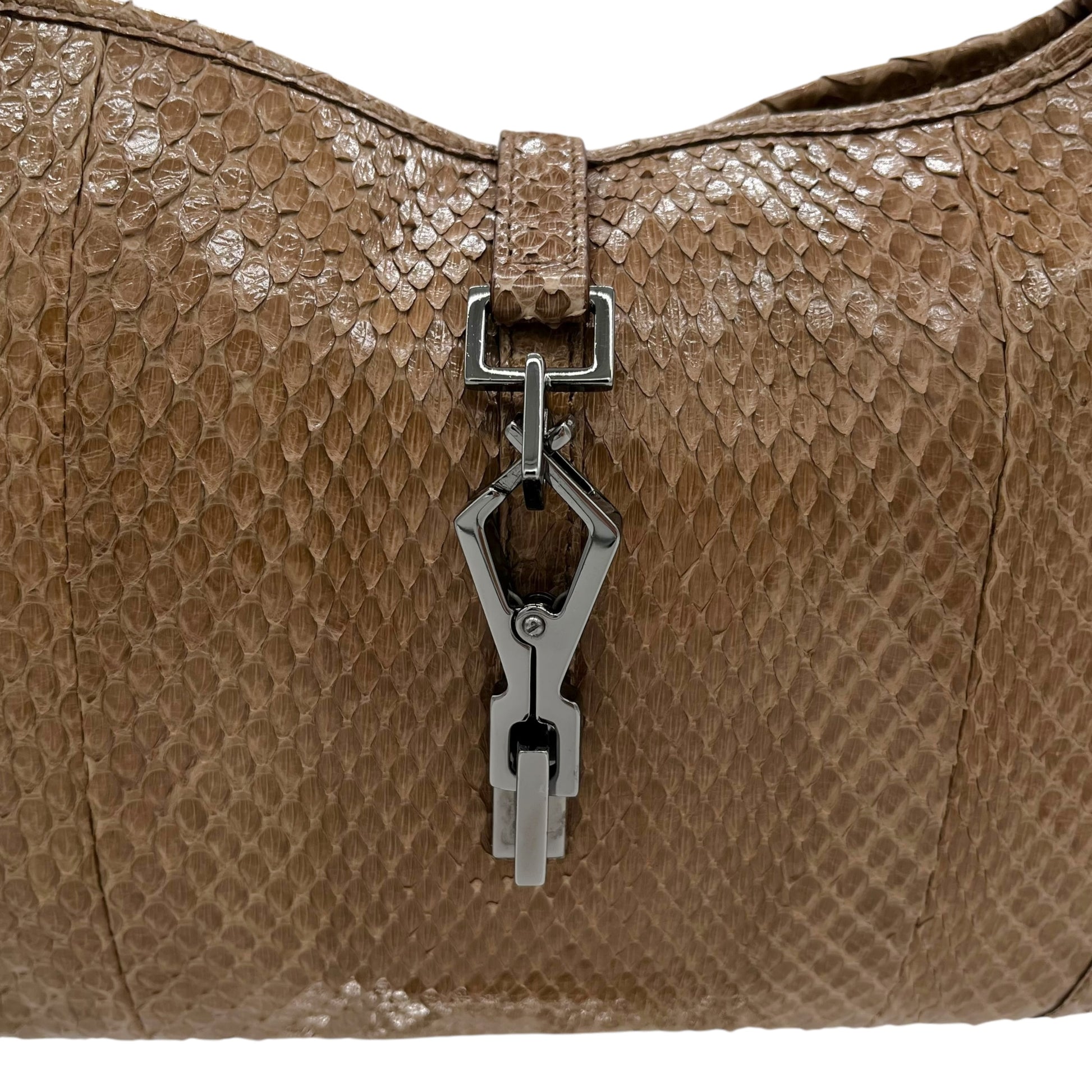 Gucci Tan Python Jackie Shoulder Bag - Outfit Repeater