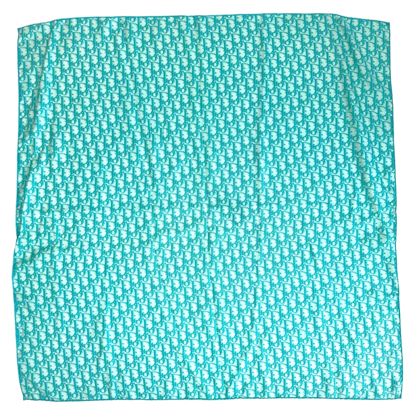 Christian Dior Turquoise Trotter Monogram Silk Square Scarf