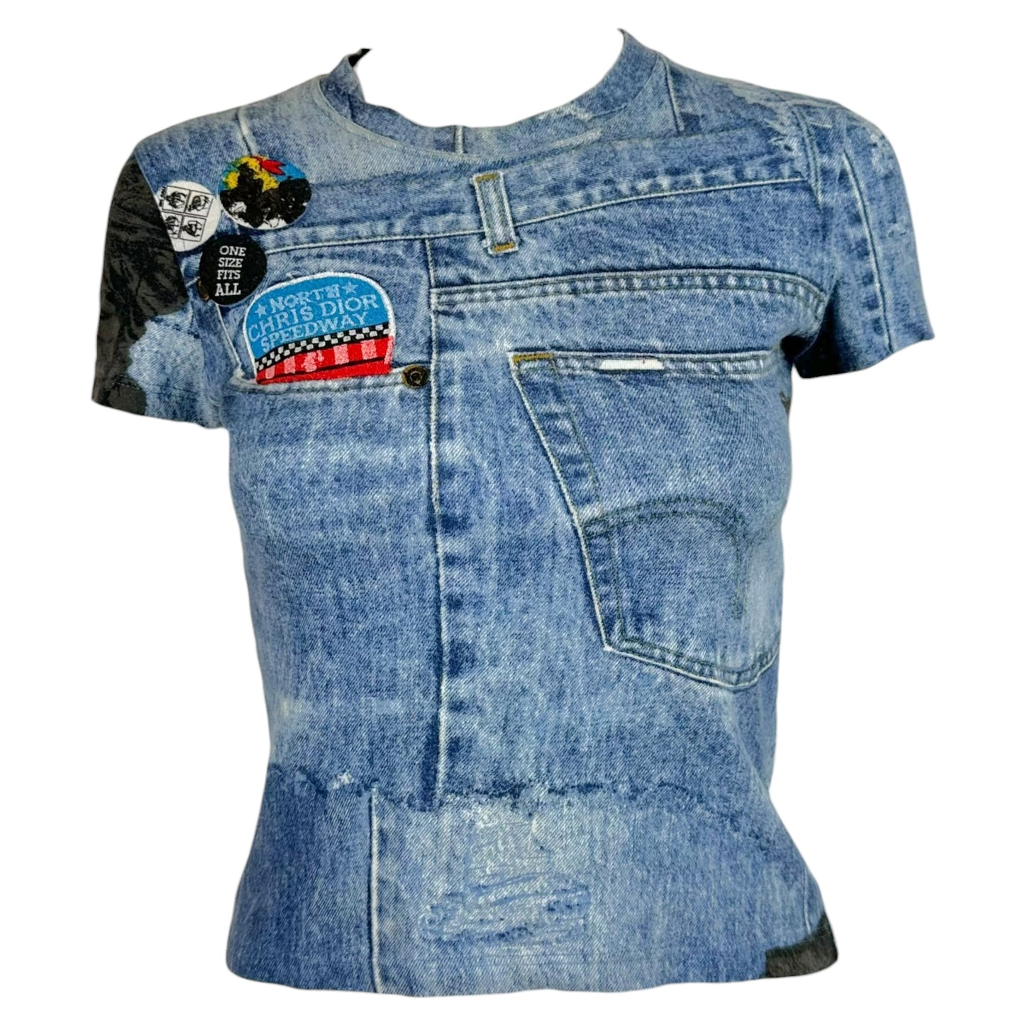 Christian Dior Denim Graphic T-Shirt Short Sleeve S
