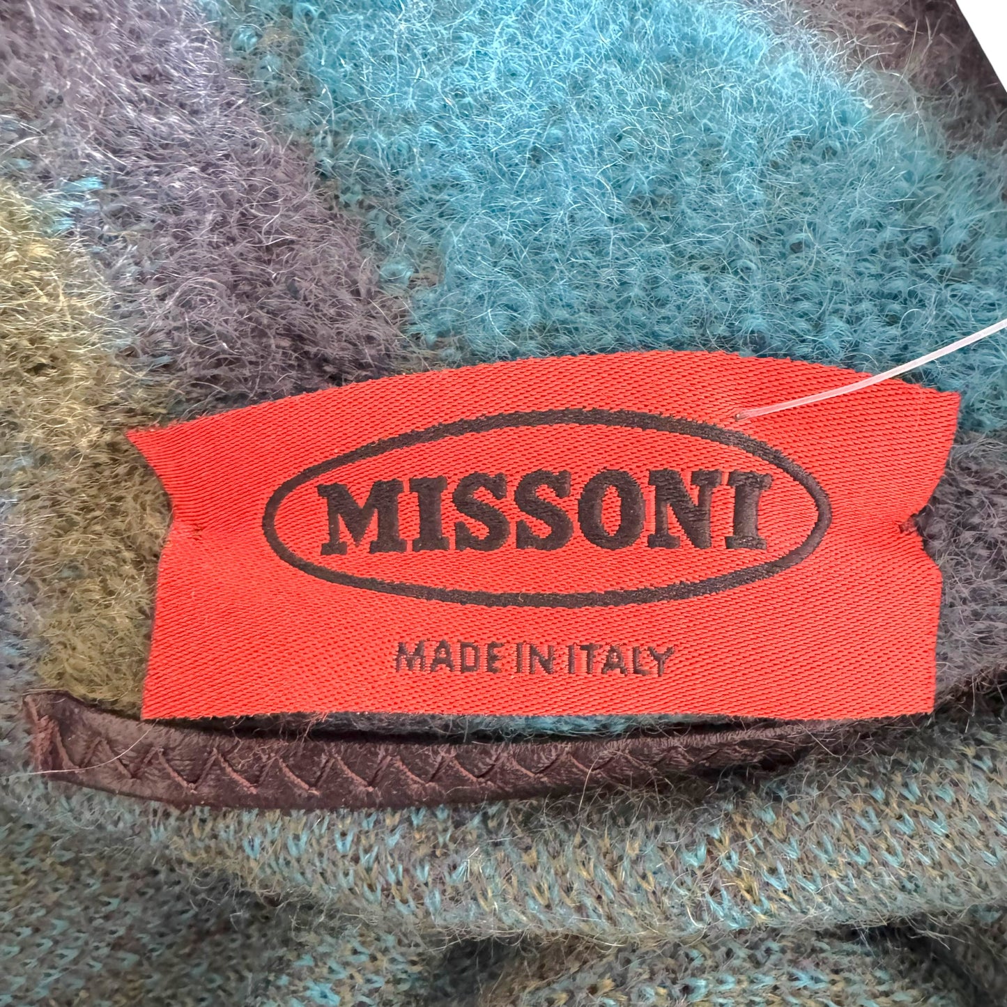 Missoni Blue & Green Mohair & Leather Coat & Midi Skirt Set
