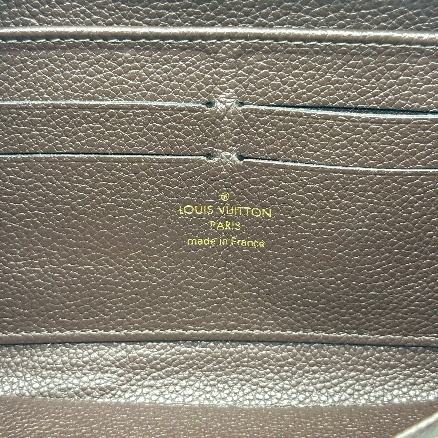 Louis Vuitton Brown Leather Embossed Monogram Zip Long Wallet