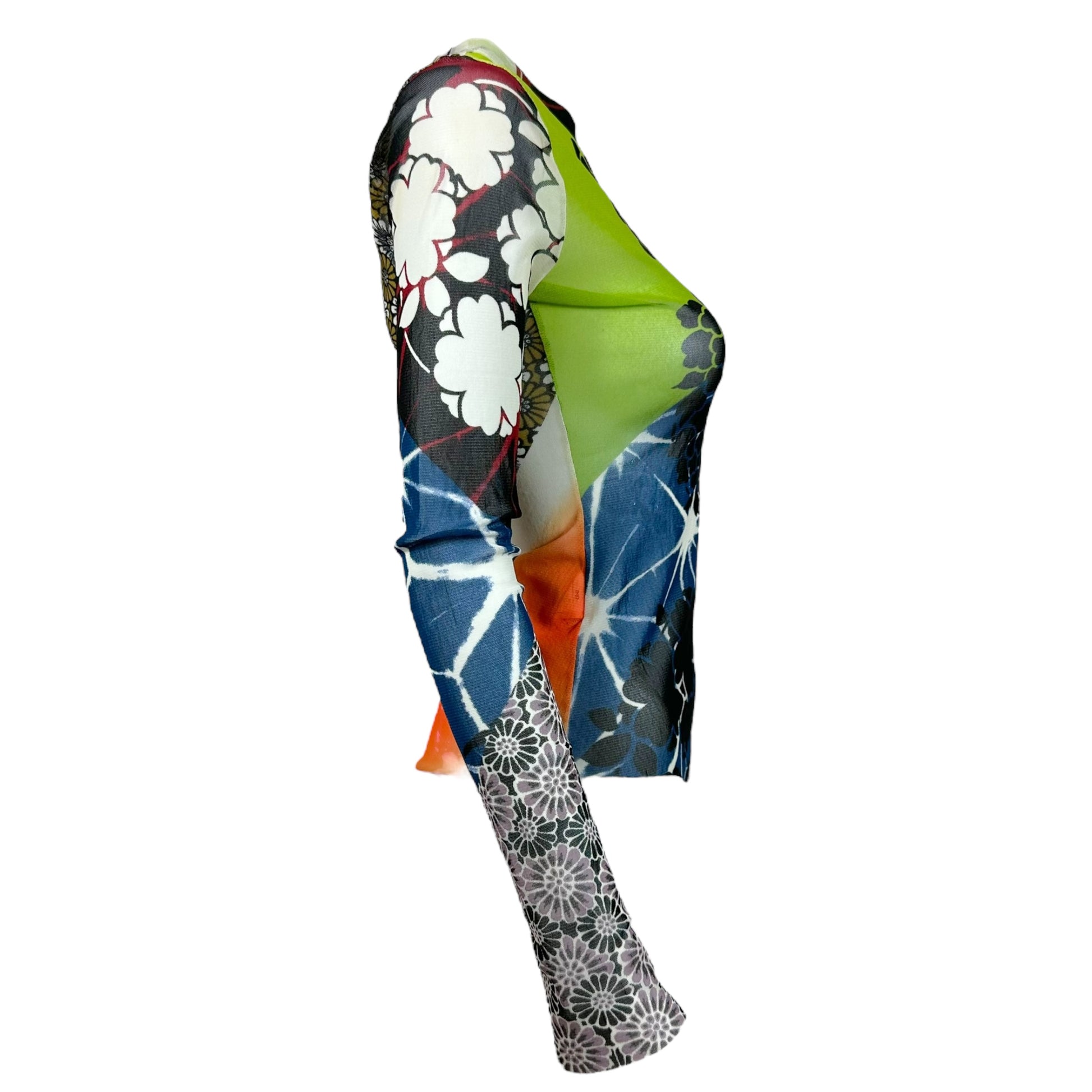 Jean Paul Gaultier Multicolor Floral Mesh Longsleeve Top - Outfit Repeater
