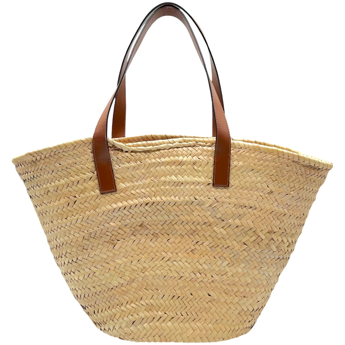 Emilio Pucci Raffia & Leather Logo Beach Tote