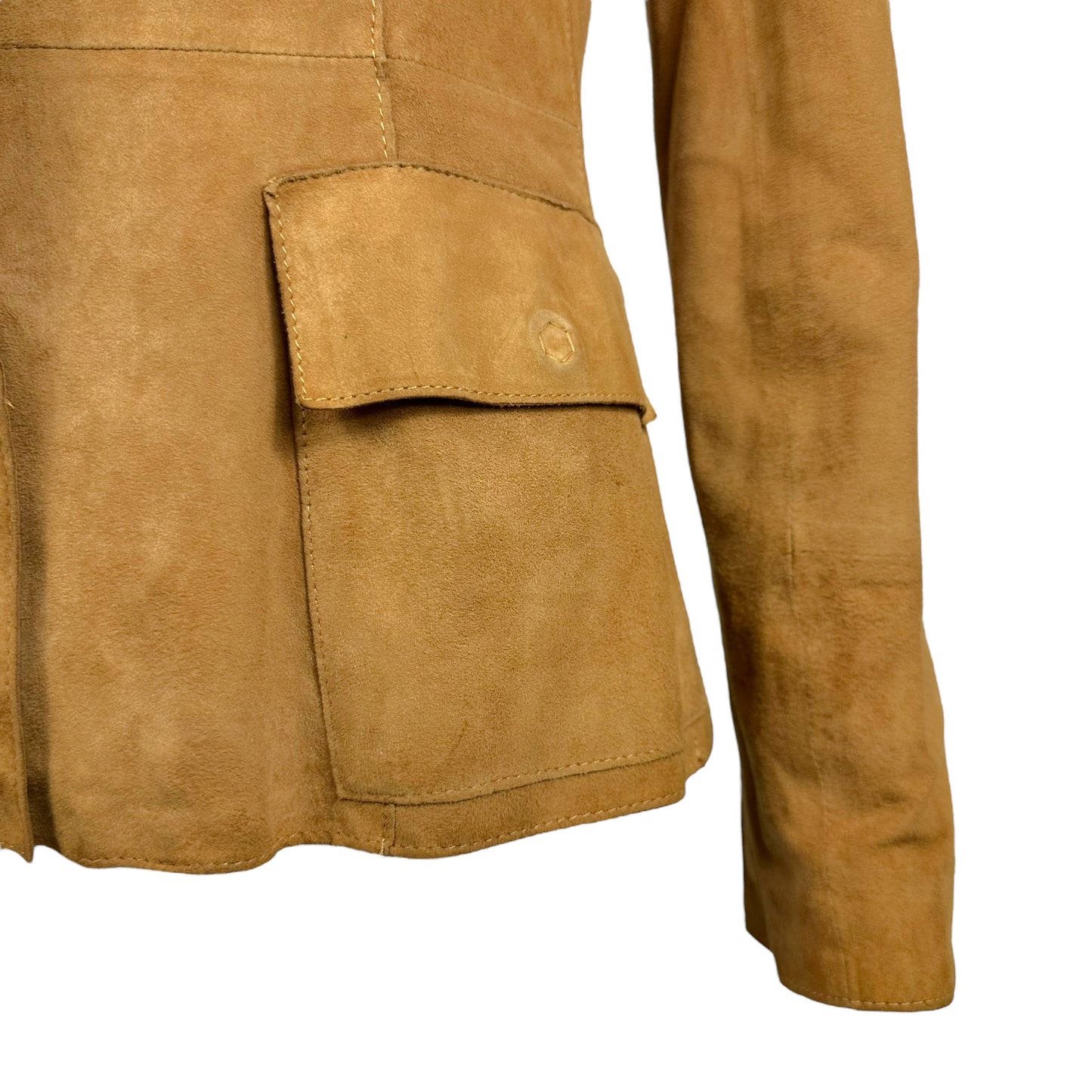 Dolce & Gabbana Tan Suede Snap Button Jacket