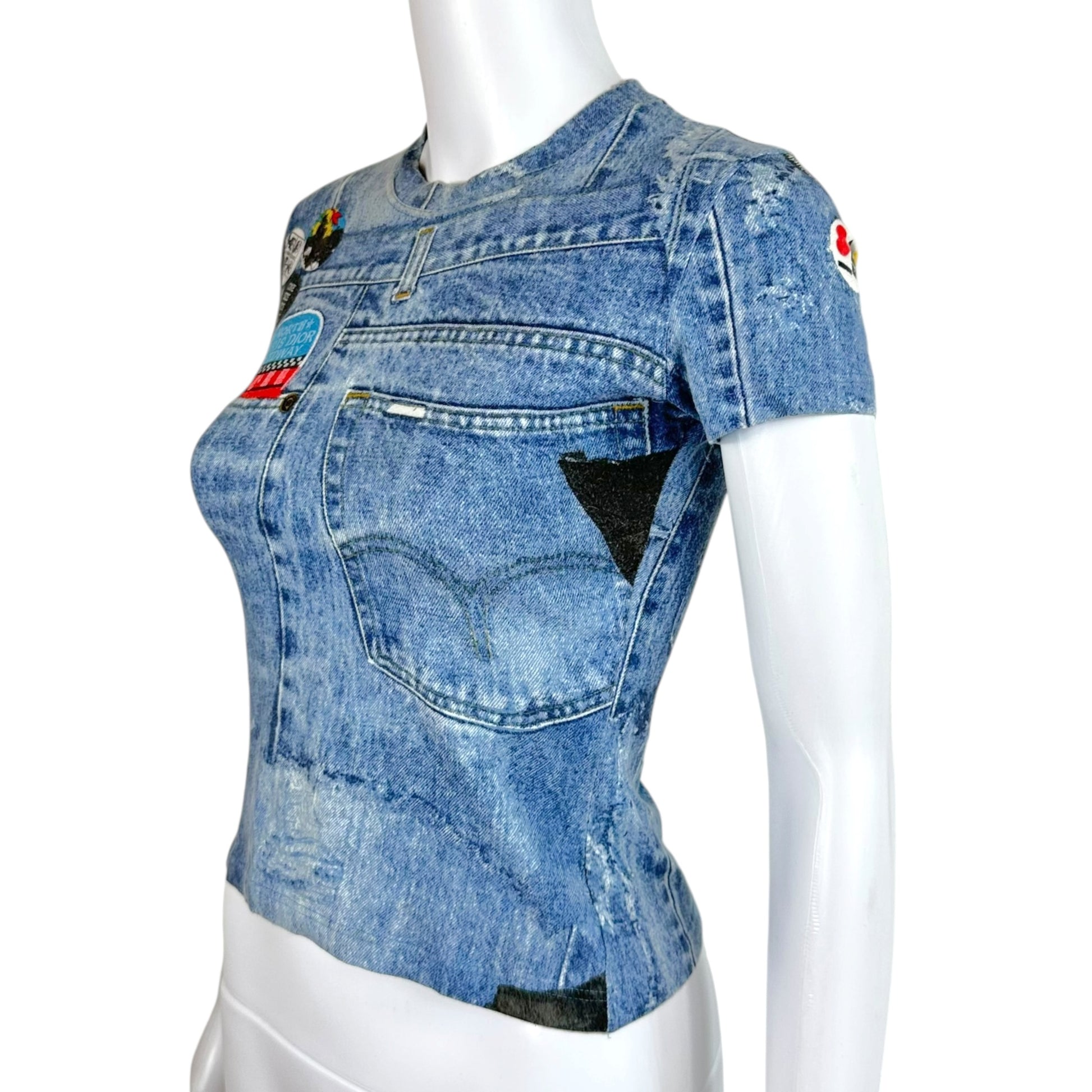 Christian Dior Denim Graphic T-Shirt Short Sleeve S