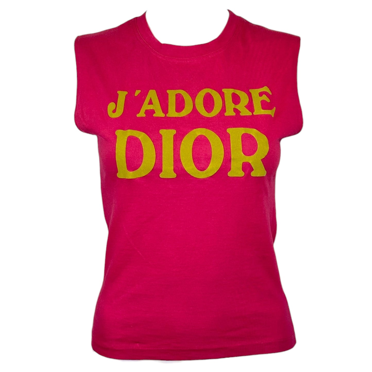 Christian Dior F/W 2002 Hot Pink & Yellow J'Adore Dior Tank Top