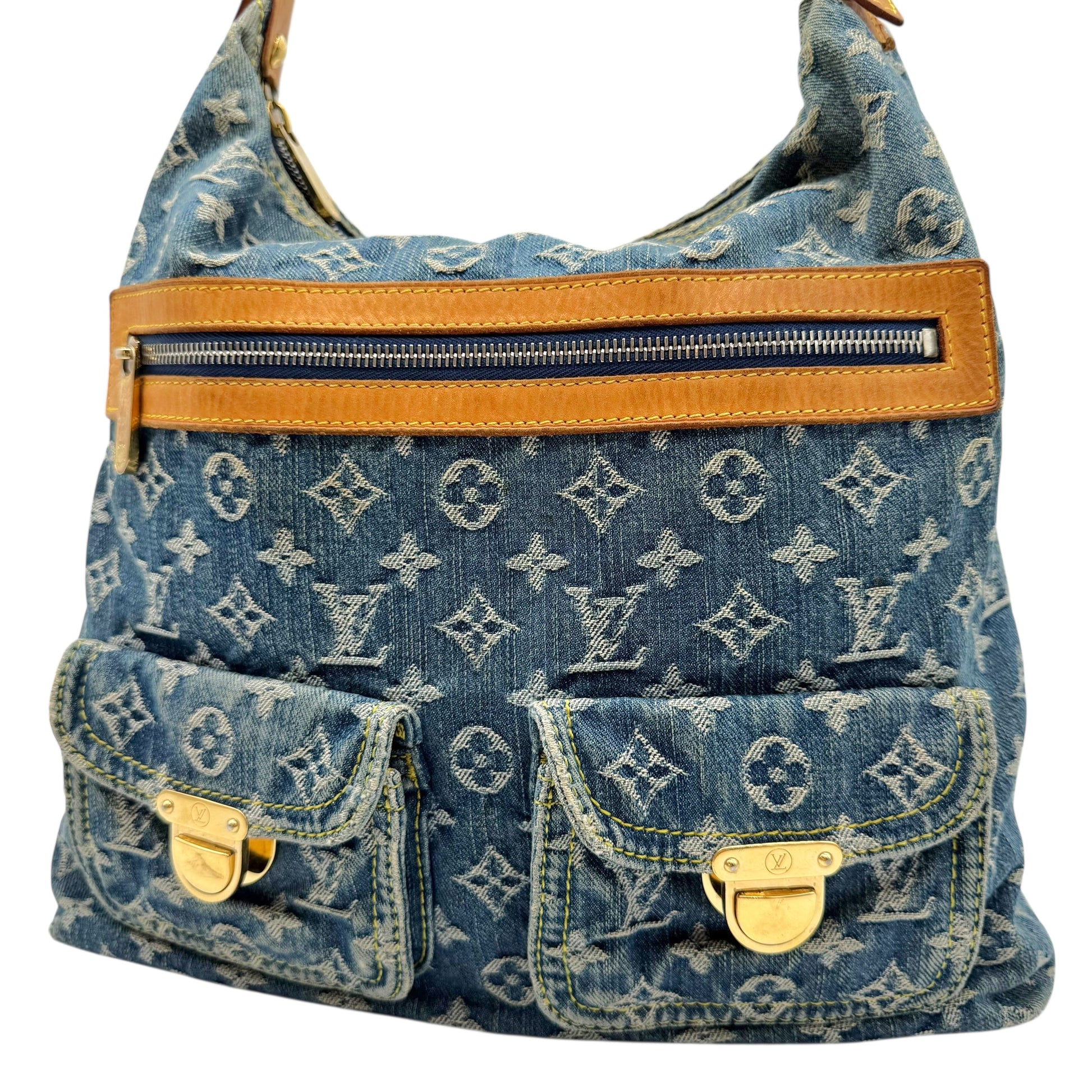 Louis Vuitton Blue Denim Monogram Baggy Gm Shoulder Bag - Outfit Repeater