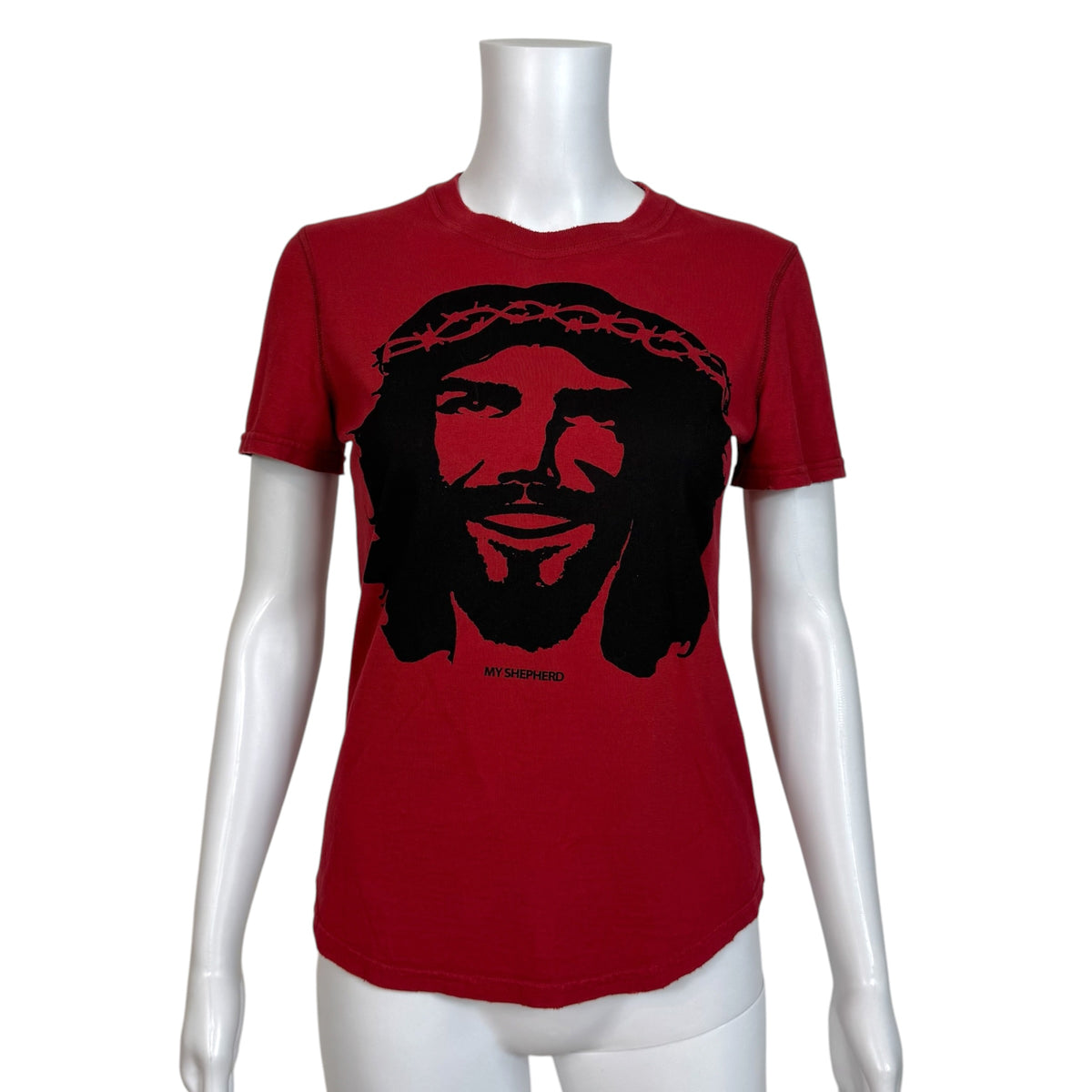 Dsqaured2 Red & Black Jesus 'My Shepherd' Graphic T-Shirt
