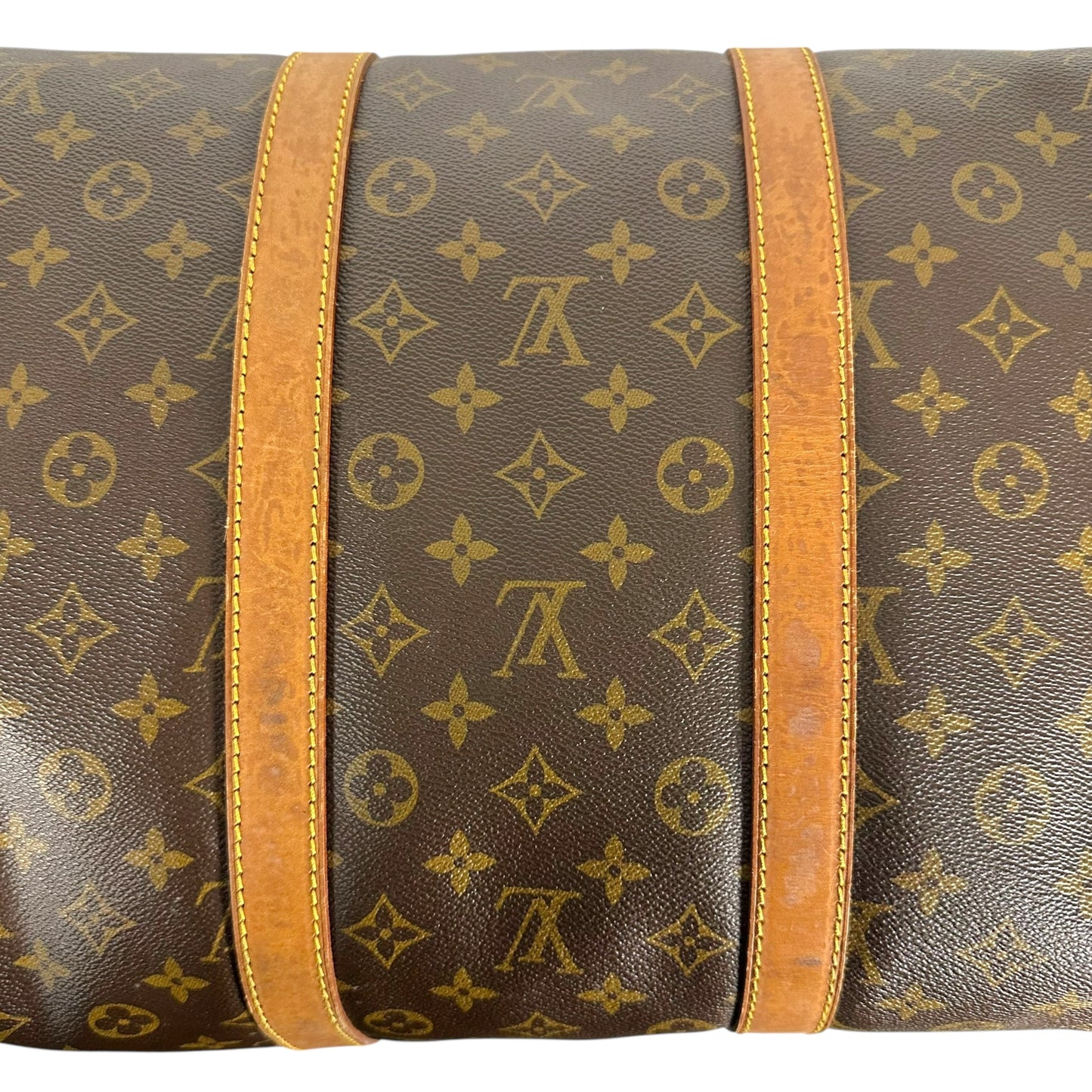 Louis Vuitton Monogram Duffle Bag Brown Leather