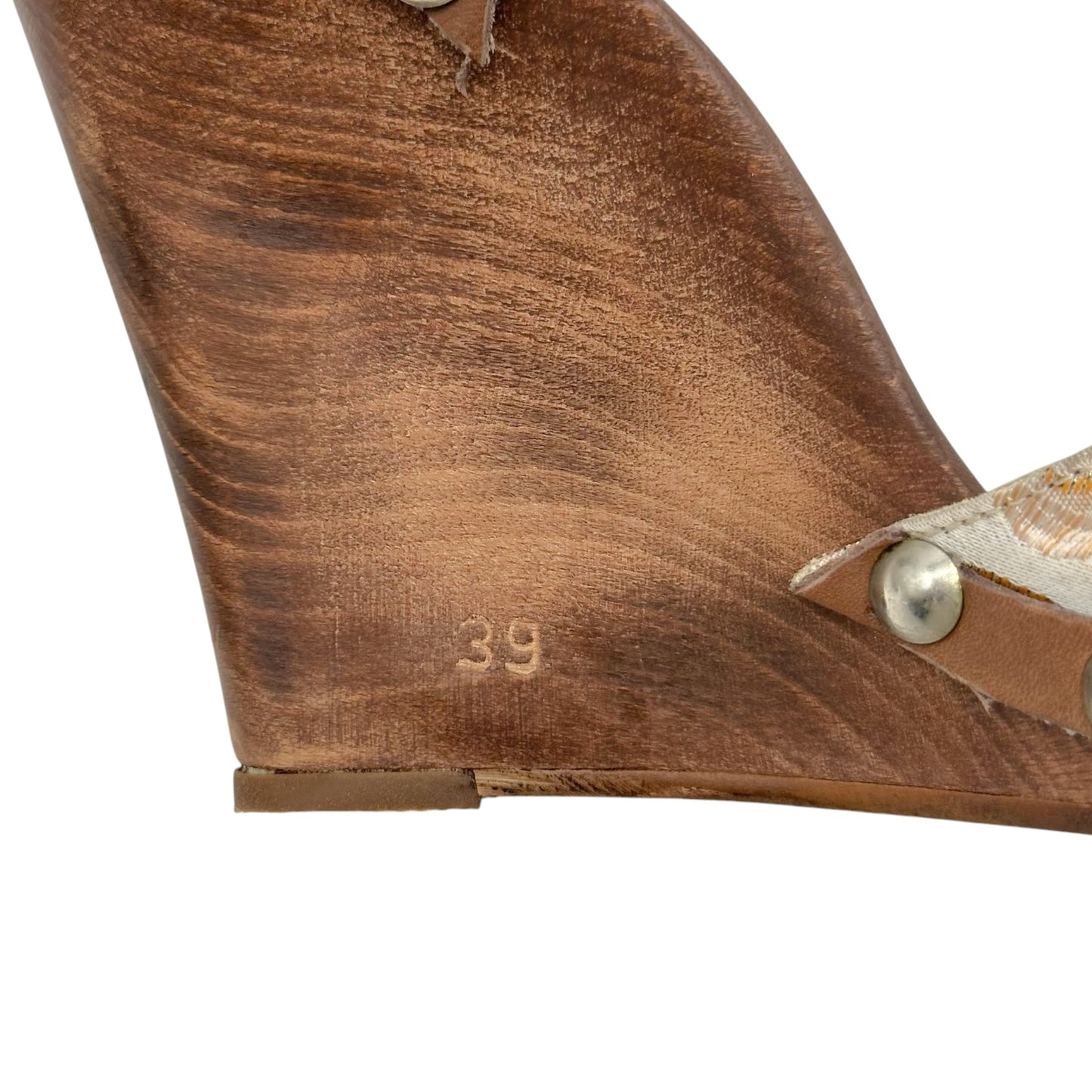 D&G Dolce & Gabbana Gold Damask & Wooden Wedge Sandals
