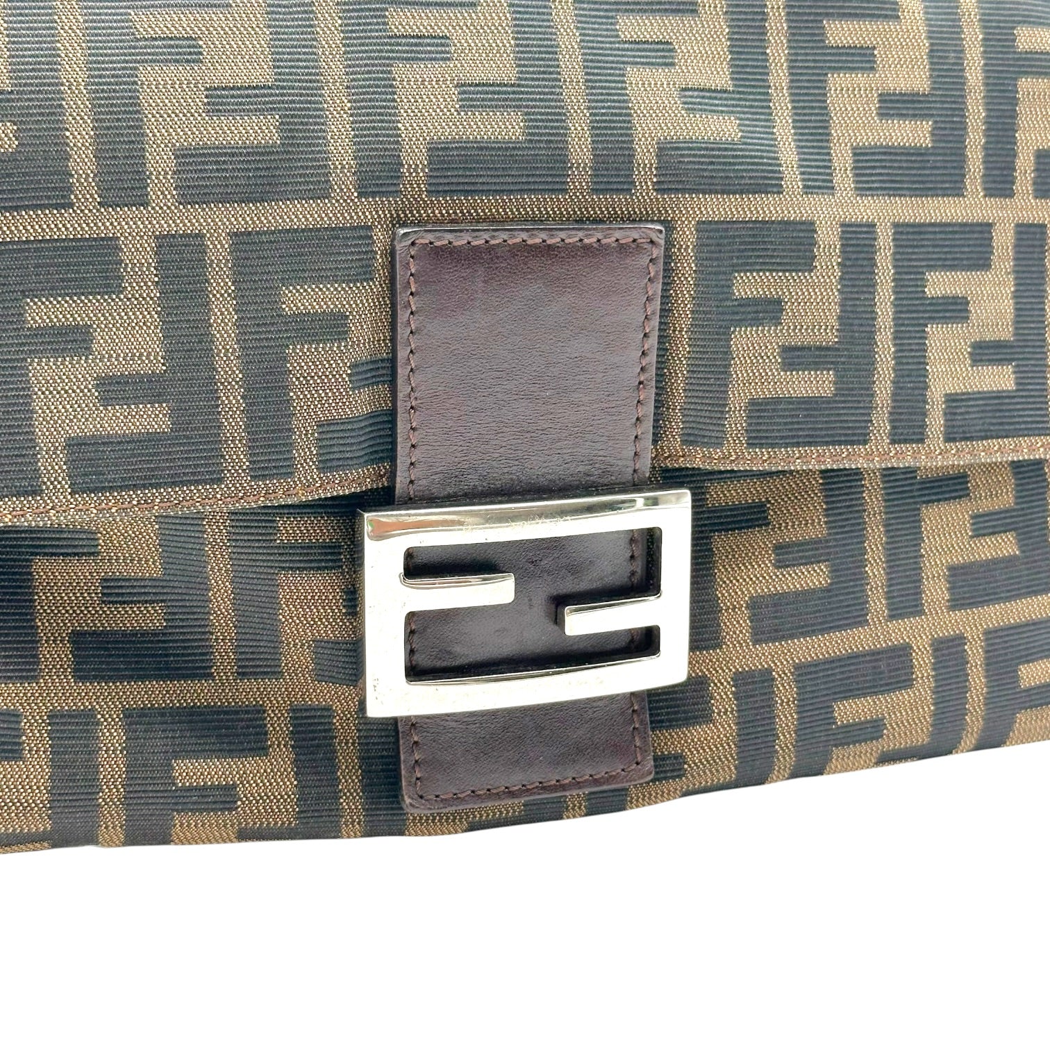 Fendi Brown Zucca Monogram Mama Baguette Bag