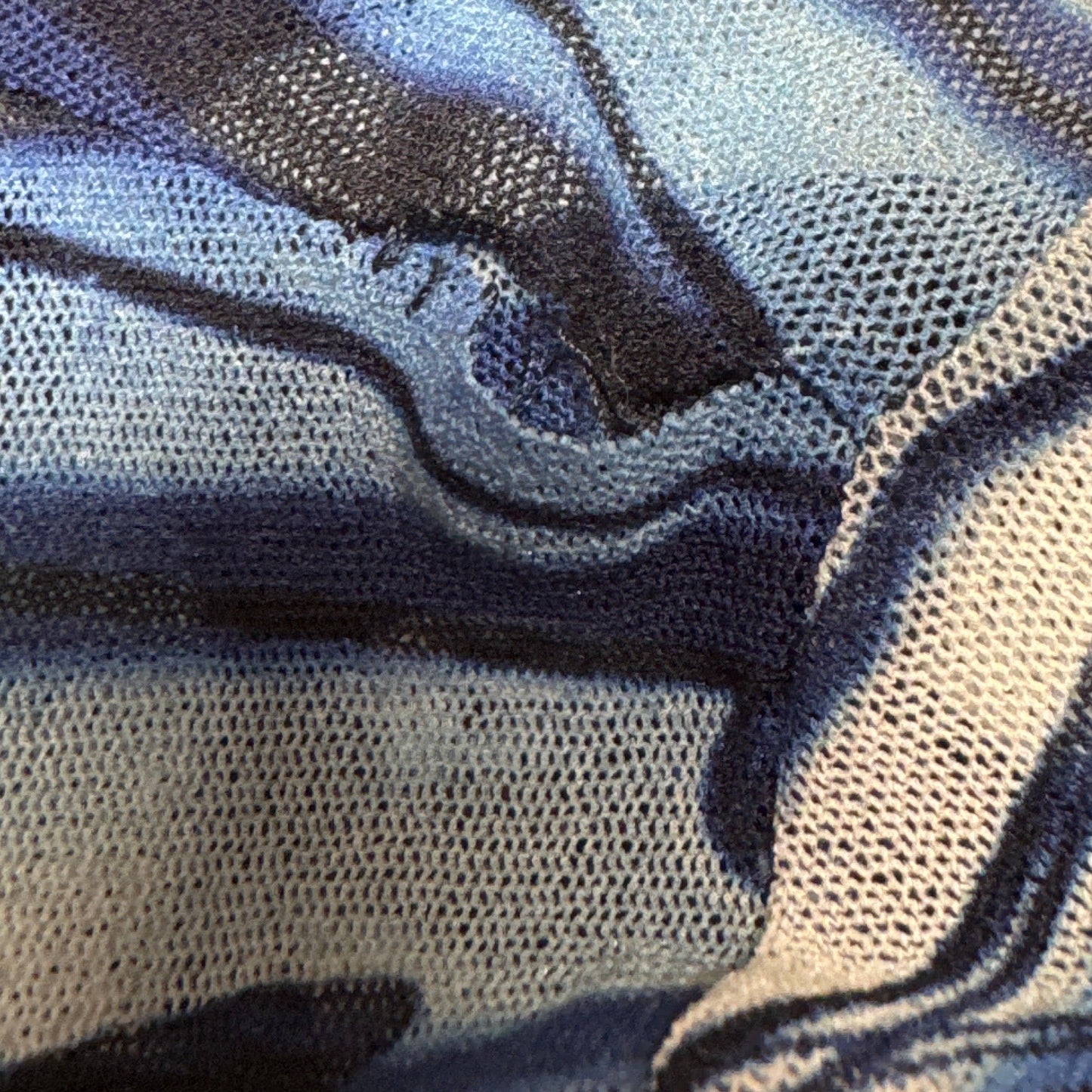 Jean Paul Gaultier Soleil Blue & White Striped Printed Mesh Wrap Top