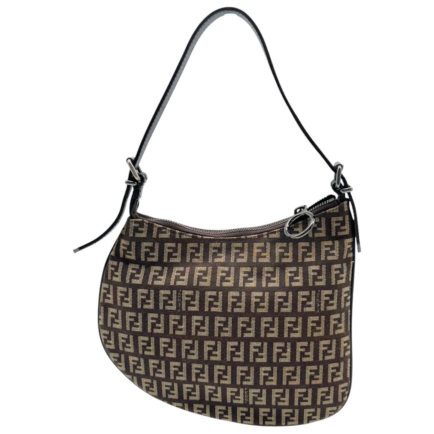 Fendi Brown & Tan Zucchino Monogram Oyster Bag