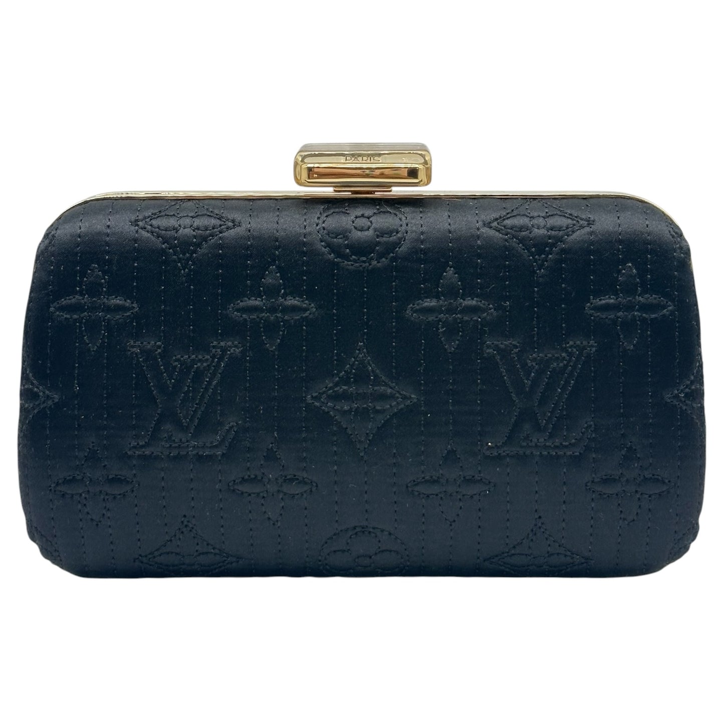 Louis Vuitton Black Gold Monogram Minaudière Clutch Bag