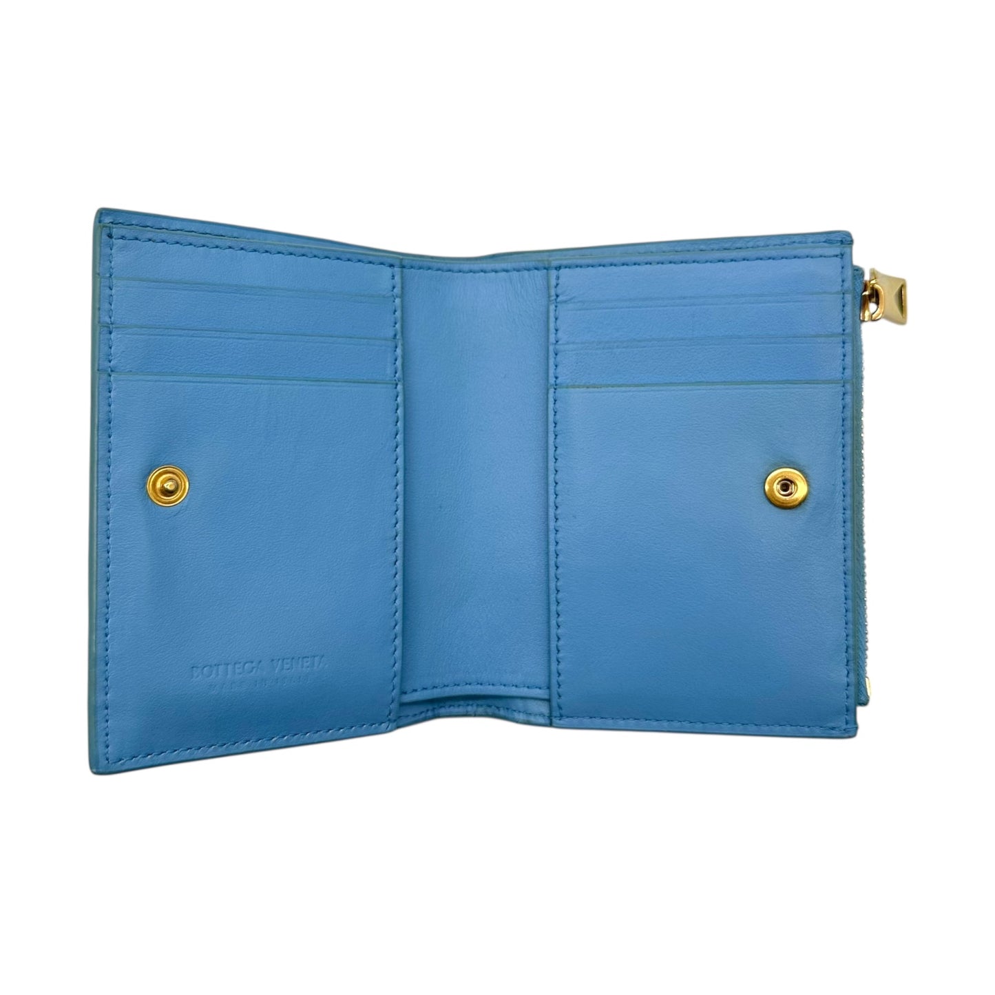 Bottega Veneta Light Blue Leather Bi-fold Wallet - Outfit Repeater
