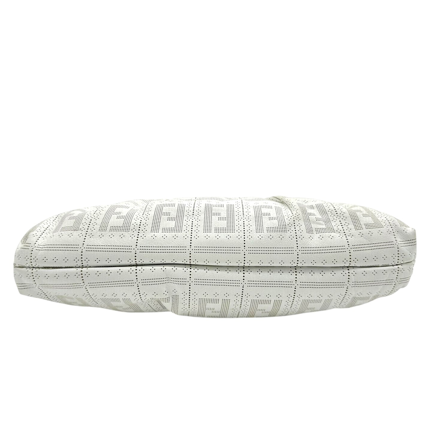 Fendi White Leather Zucca Embossed Chef Bag - Outfit Repeater