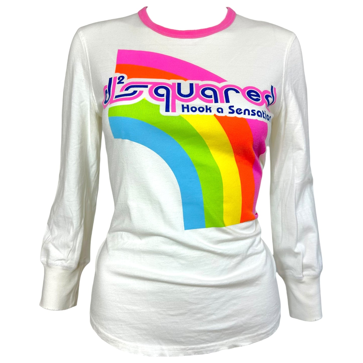 Dsquared2 Rainbow Logo 3/4 Sleeve T-Shirt