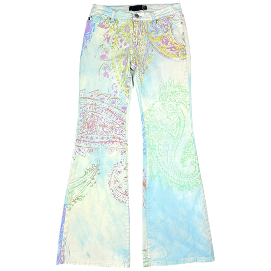 Just Cavalli Roberto Cavalli Multicolor Pastel Paisley Printed Jeans - Outfit Repeater