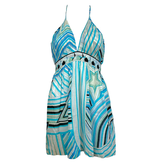 Emilio Pucci Blue Patterned Halter Neck Cami Top