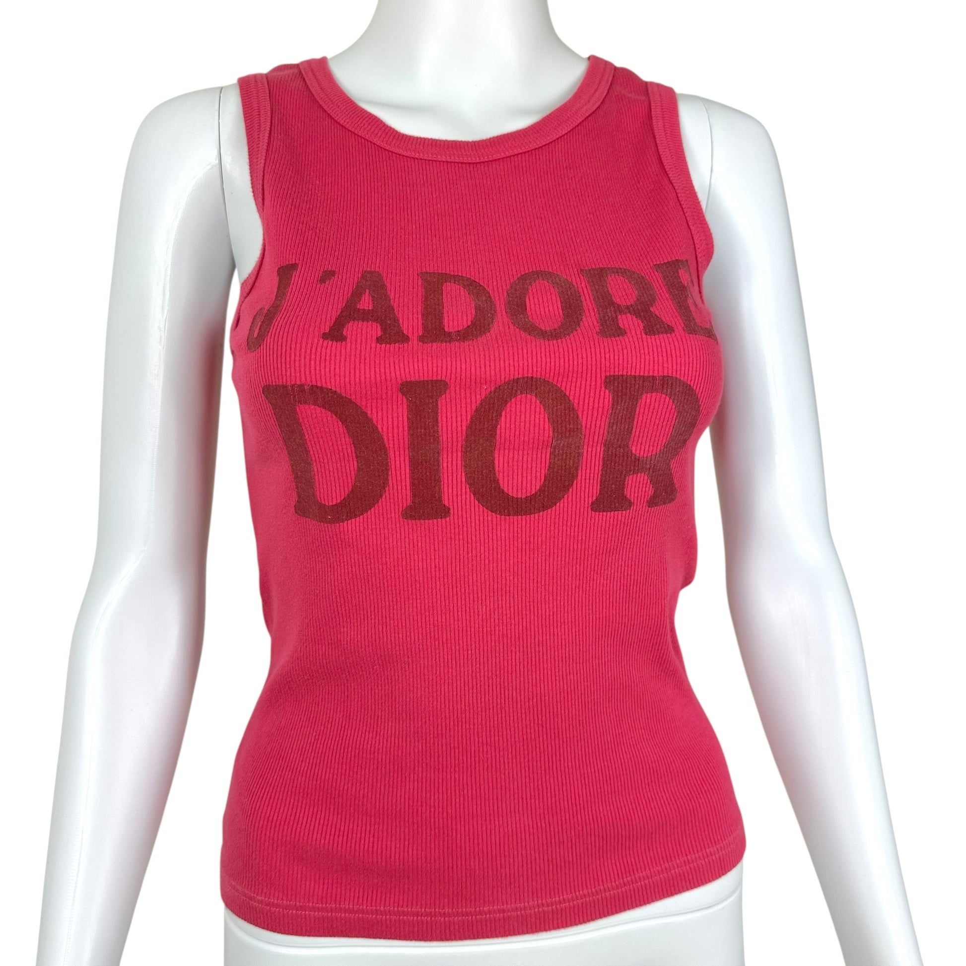 Christian Dior S/S 2004 Pink Ribbed J'Adore Dior Tank - Outfit Repeater