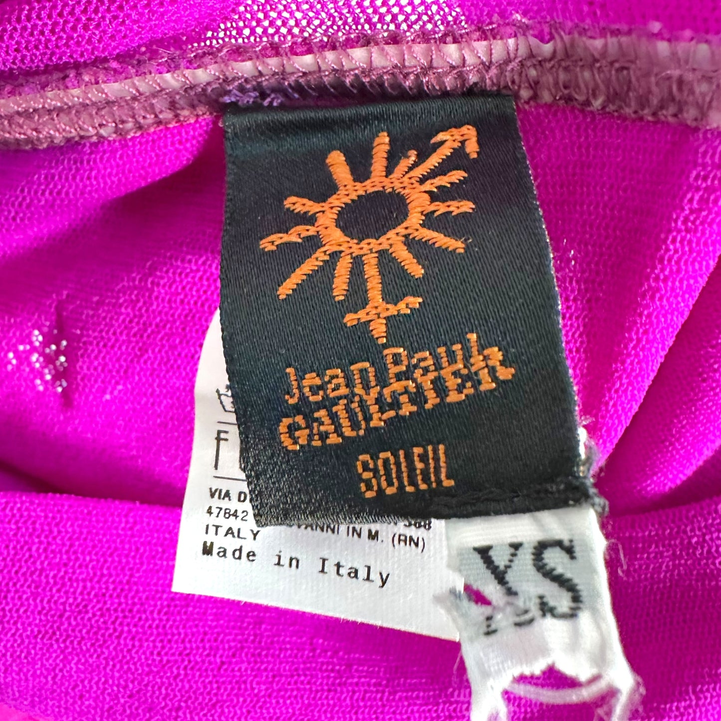 Jean Paul Gaultier Soleil Bright Purple Mesh Overlay Midi Skirt